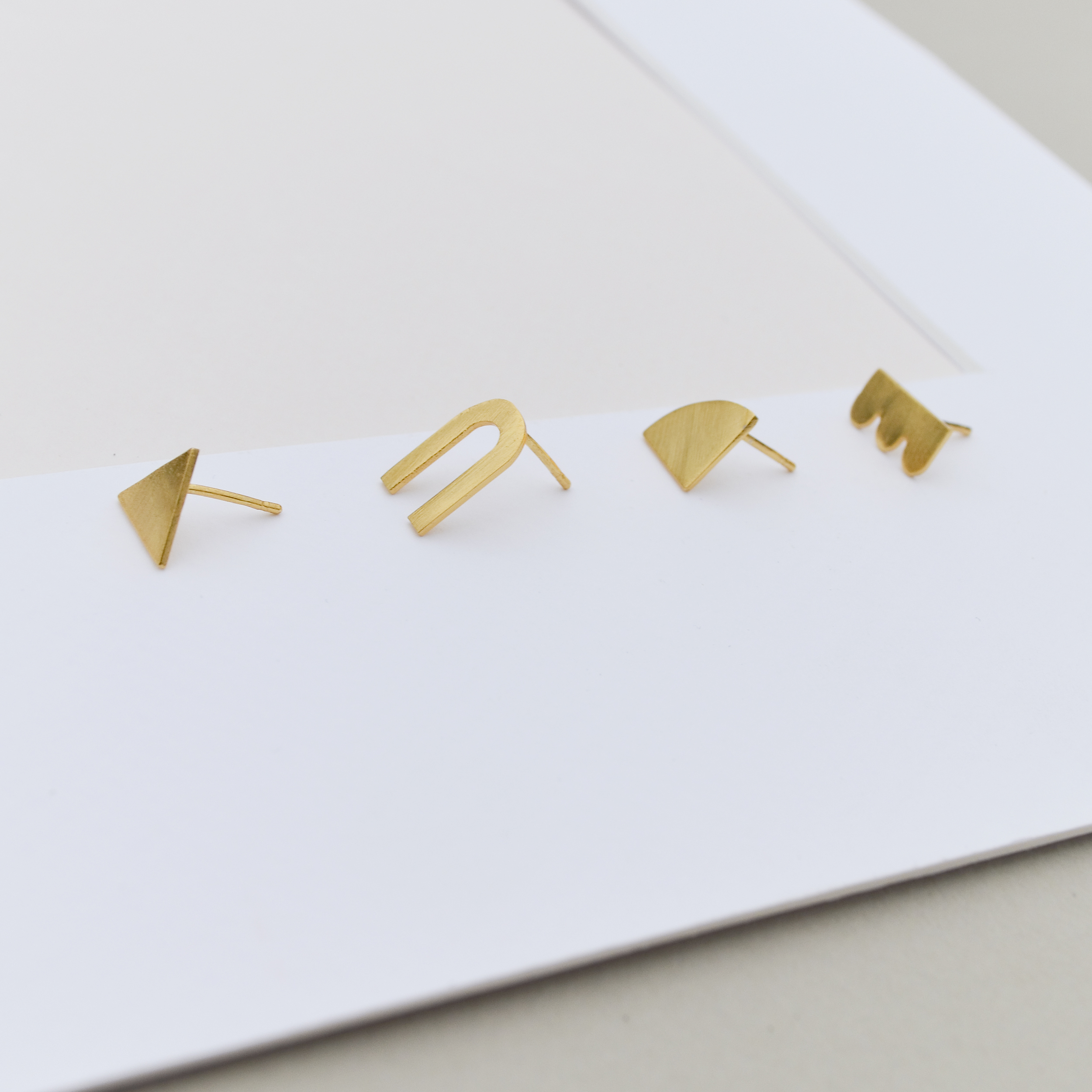 Mismatched Gold Studs - Ornato Jewellery